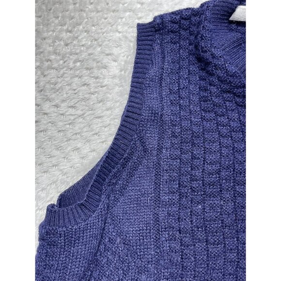 Vintage Brian MacNeil Navy Blue Acrylic Sweater Vest - Large - Picture 11 of 12